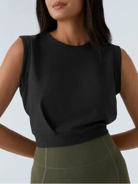 Crew Neck Sleeveless Cropped Yoga Tank Top